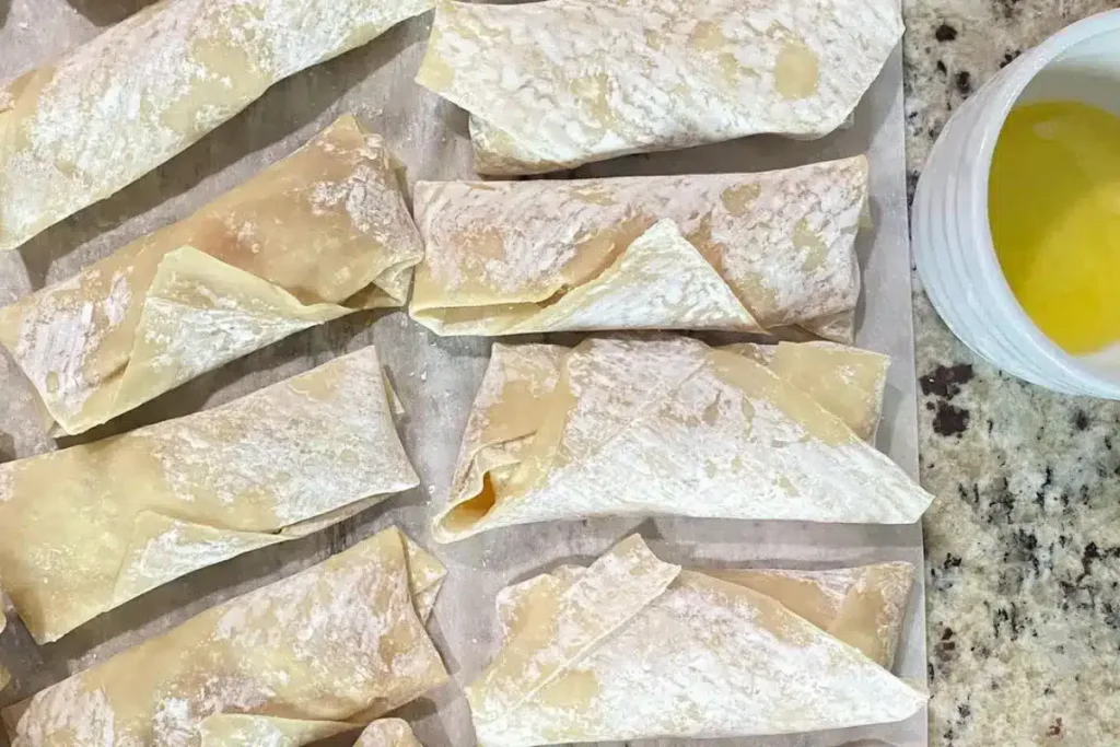 Assembling the Egg Rolls