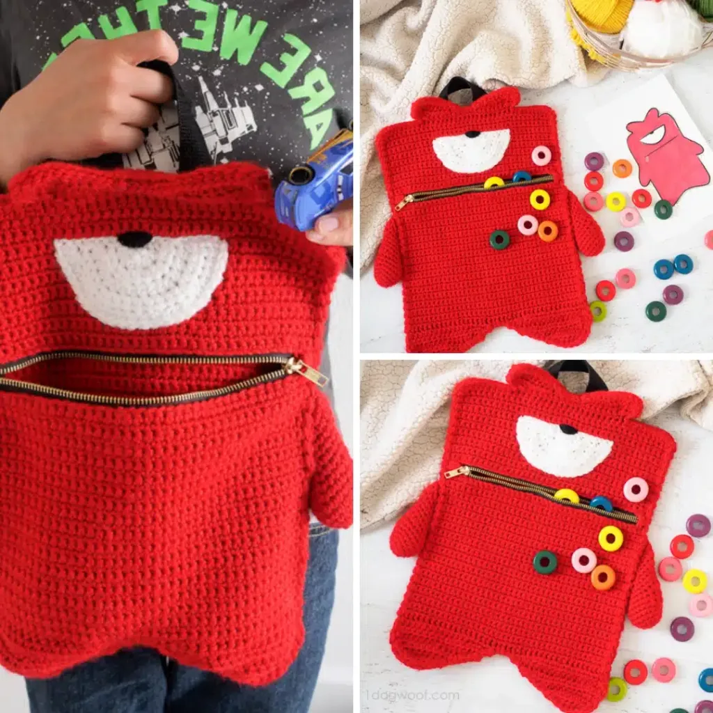 Crochet Monster pattern crafts a zippy pouch