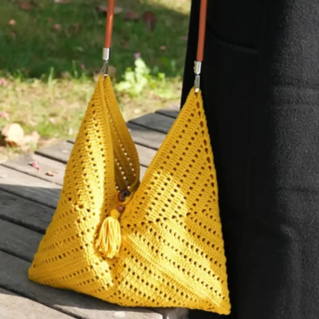 Crochet Solid Granny Square Bag