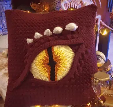 16 Best Free Crochet Dragon Patterns for Beginners & Experts 10 Dragon Eye Pillow
