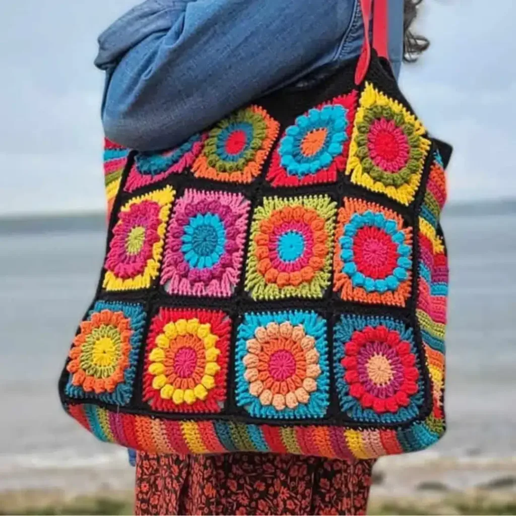 Fun Crochet Granny Square Bag