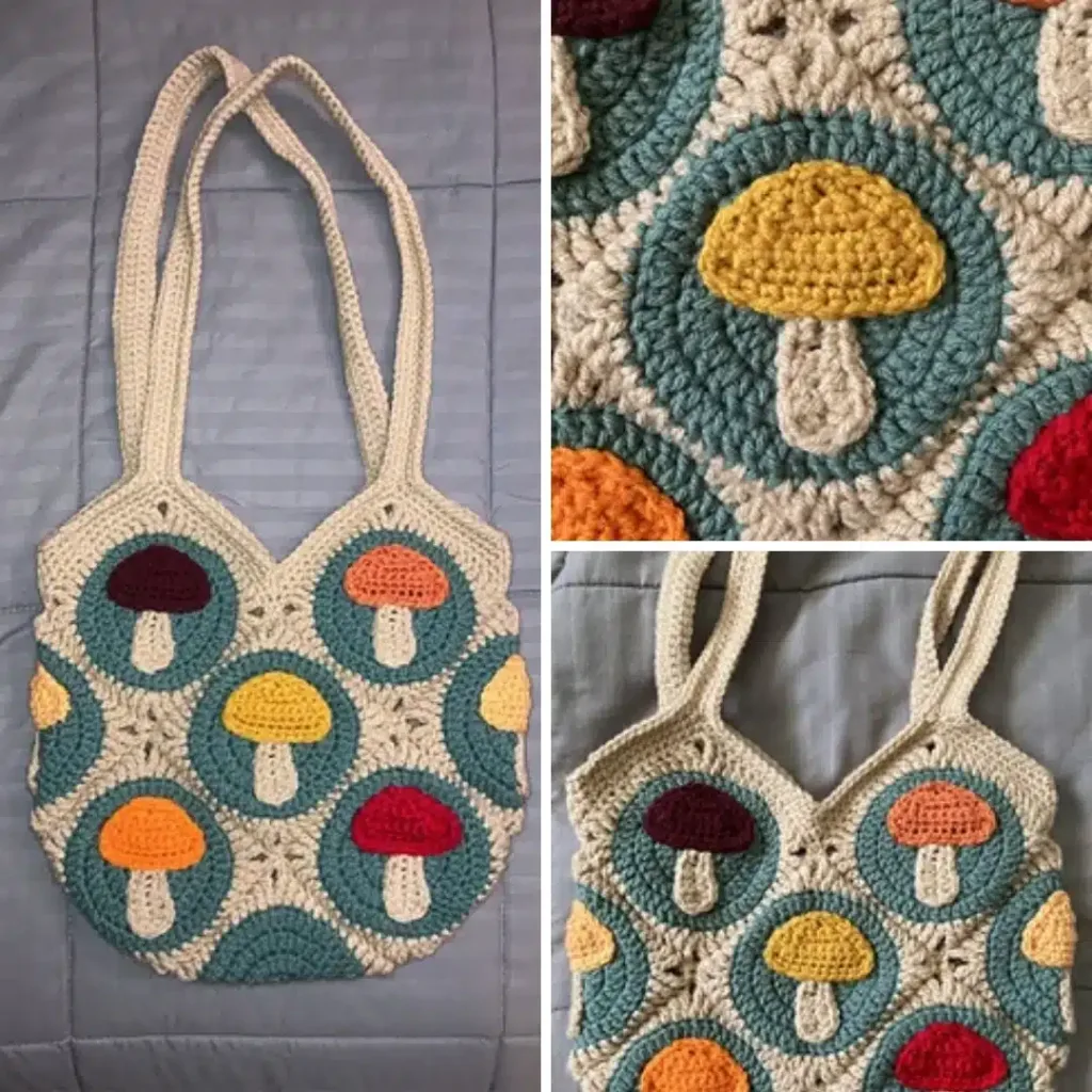 50+ Fabulous Free Bag Patterns 37 Mushroom Tote Bag