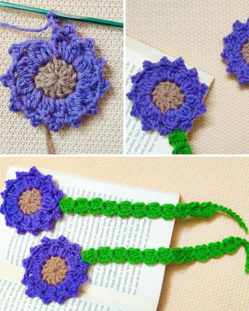 Quick and Easy Crochet Flower Bookmark