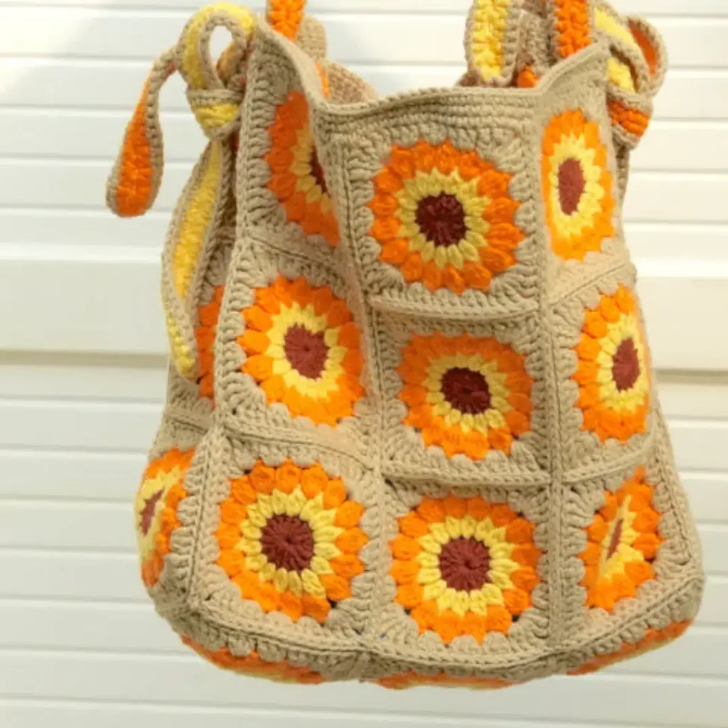 Sunburst Granny Square Bag