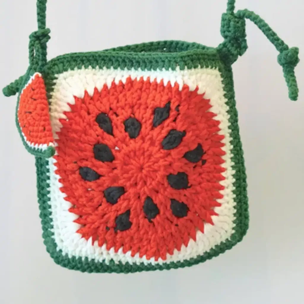 50+ Fabulous Free Bag Patterns 28 Watermelon Granny Square Mini Bag