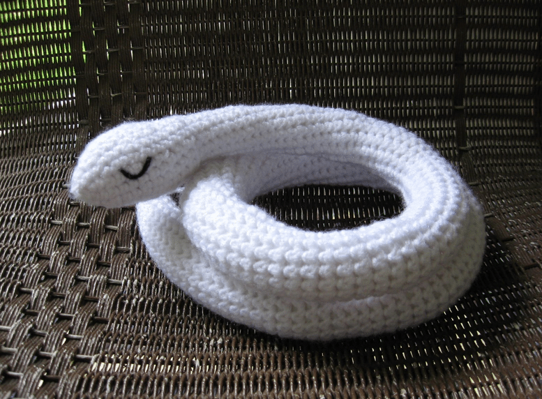 crochet white snake