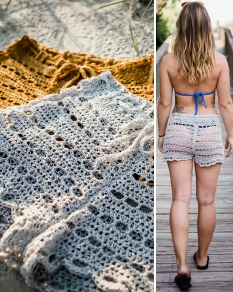 Crochet Shorts Beach Cover Up