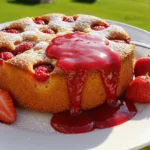 Easy Strawberry Cake with Sauce