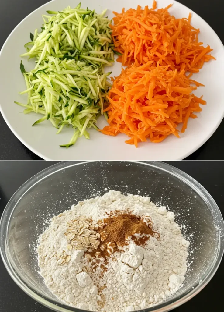 Easy Zucchini Carrot Muffins with Oats