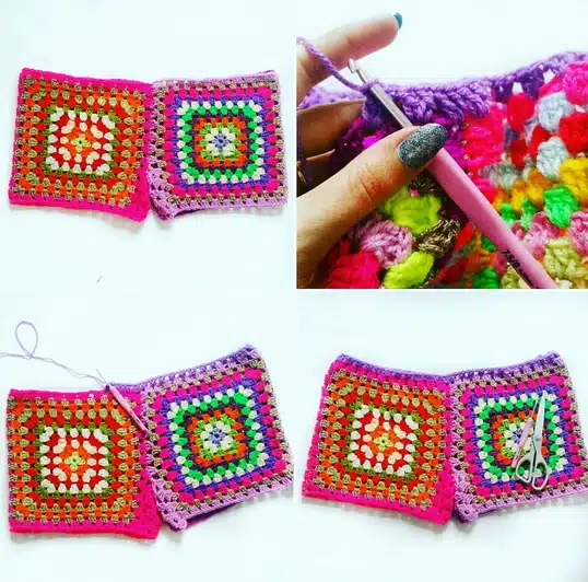 Granny Square Crochet Shorts