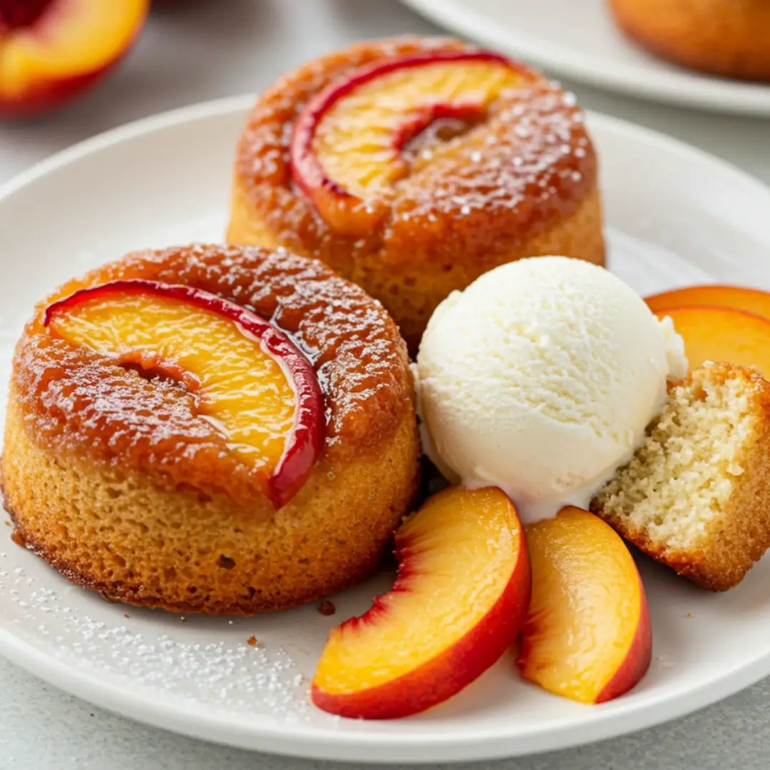 The BEST Peach Upside Down Mini Cakes!