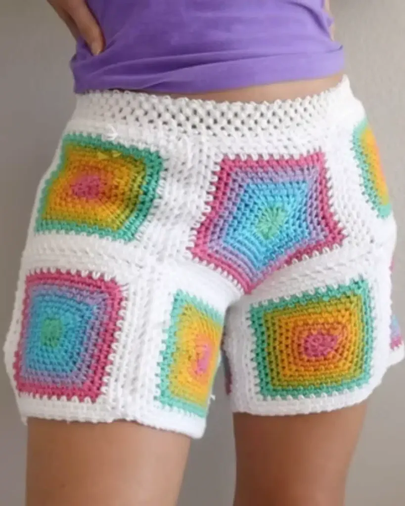Stitch Granny Square Shorts
