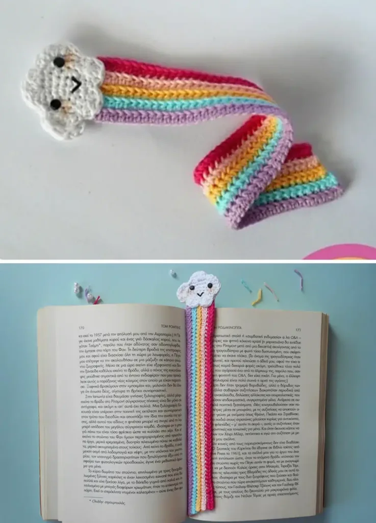 rainbow crochet bookmark pattern