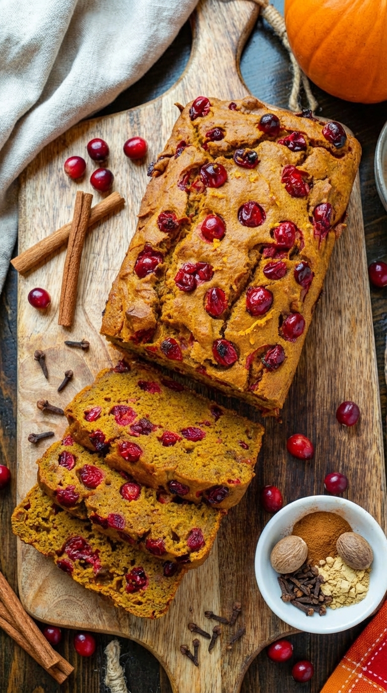 Healthy Cranberry Pumpkin Bread in 70 Min