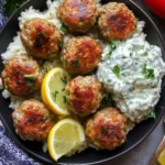 Healthy Greek Turkey Meatballs (with Tzatziki!)