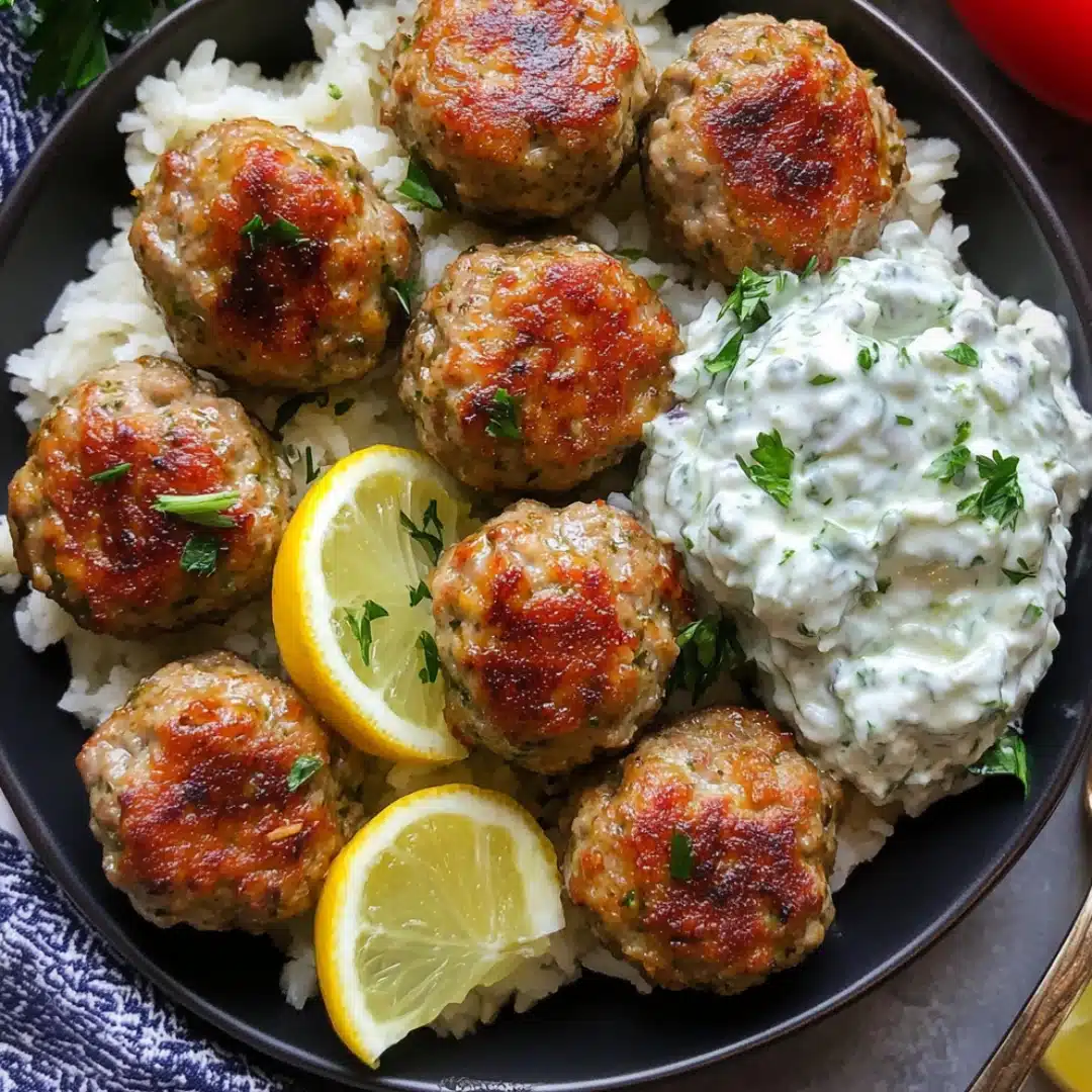 Healthy Greek Turkey Meatballs (with Tzatziki!)