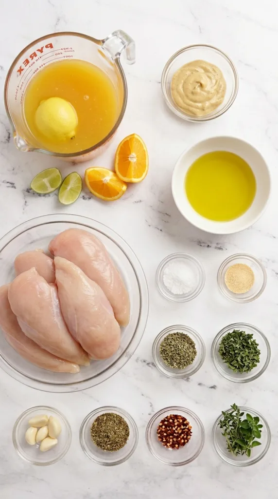 Key ingredients for Dijon Grilled Chicken
