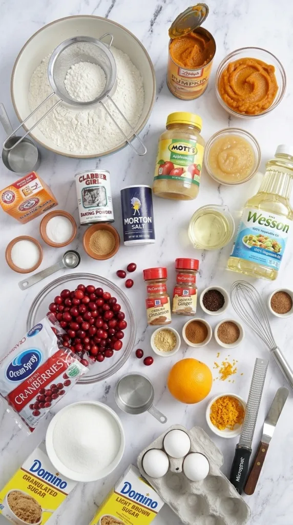 Key ingredients for this Cranberry Pumpkin Bread 