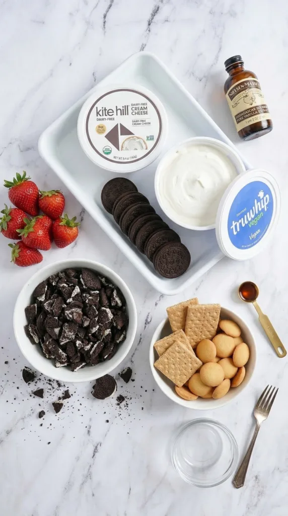 Key ingredients for this Oreo Cheesecake Dip 