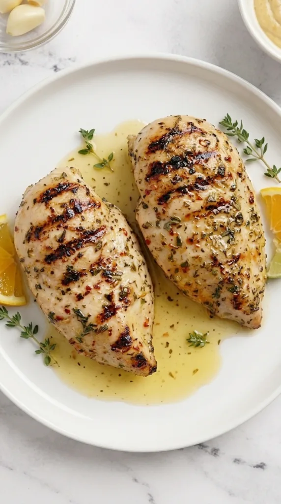 Sliced citrus Dijon grilled chicken—juicy, zesty, and tender