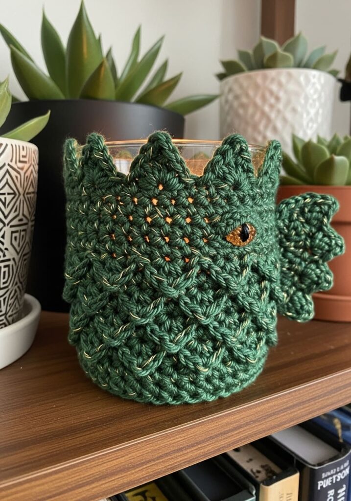 Crochet Dragon Candle Cozy - Crochet Dragon Ideas: 25 Amazing Projects