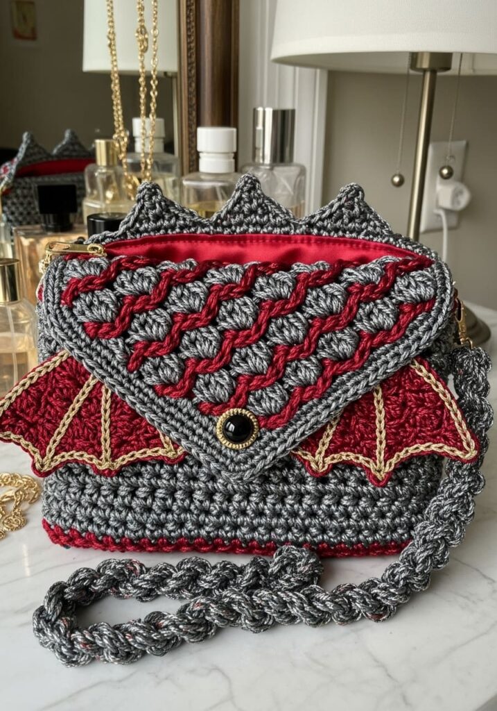 Crochet Dragon Clutch Purse - Crochet Dragon Ideas: 25 Amazing Projects