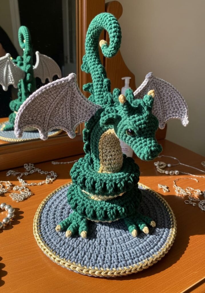 Crochet Dragon Jewelry Holder - Crochet Dragon Ideas: 25 Amazing Projects
