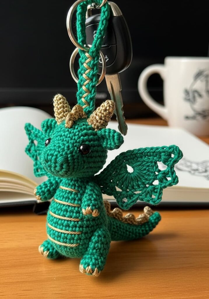 Crochet Dragon Keychain Charm - Crochet Dragon Ideas: 25 Amazing Projects