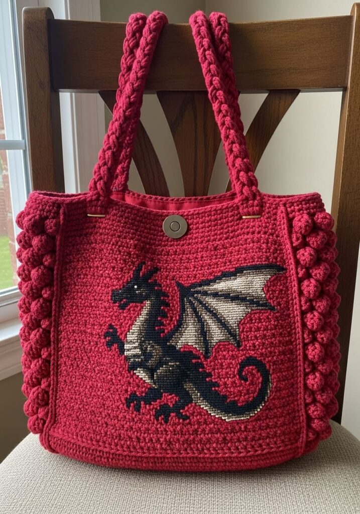 Crochet Dragon Tote Bag - Crochet Dragon Ideas: 25 Amazing Projects