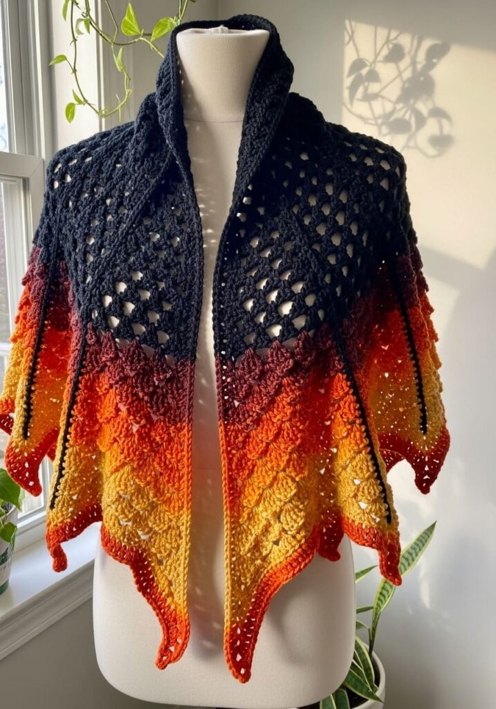 Crochet Dragon Wing Shawl - Crochet Dragon Ideas: 25 Amazing Projects