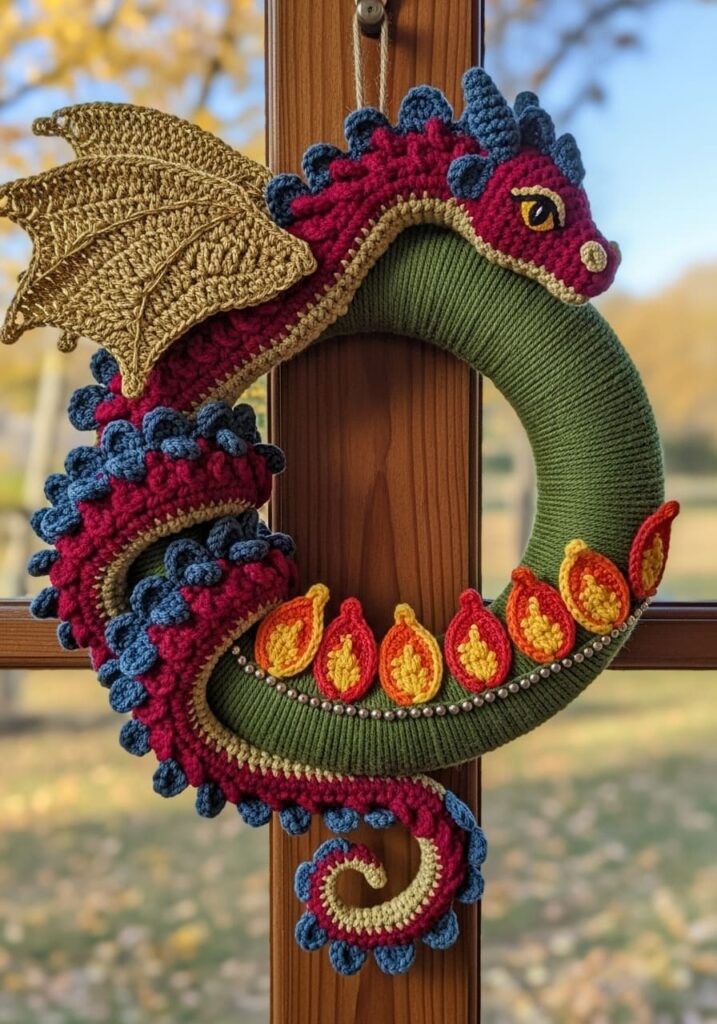 Crochet Dragon Wreath - Crochet Dragon Ideas: 25 Amazing Projects