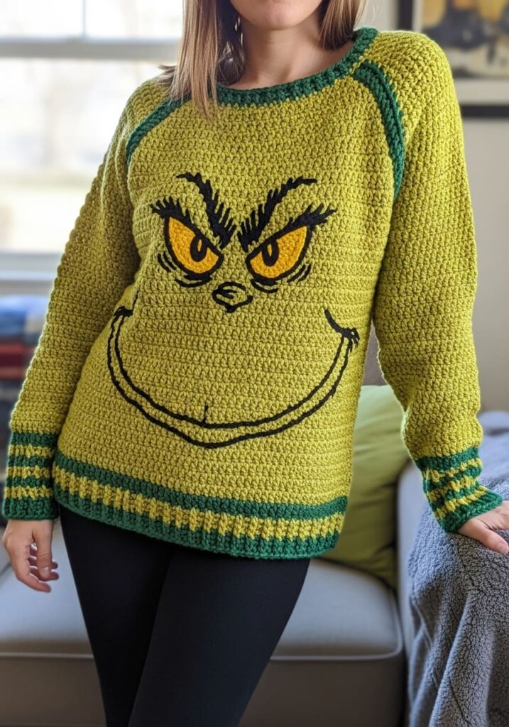 Crochet Grinch Sweater Inspiration for Holiday Makers