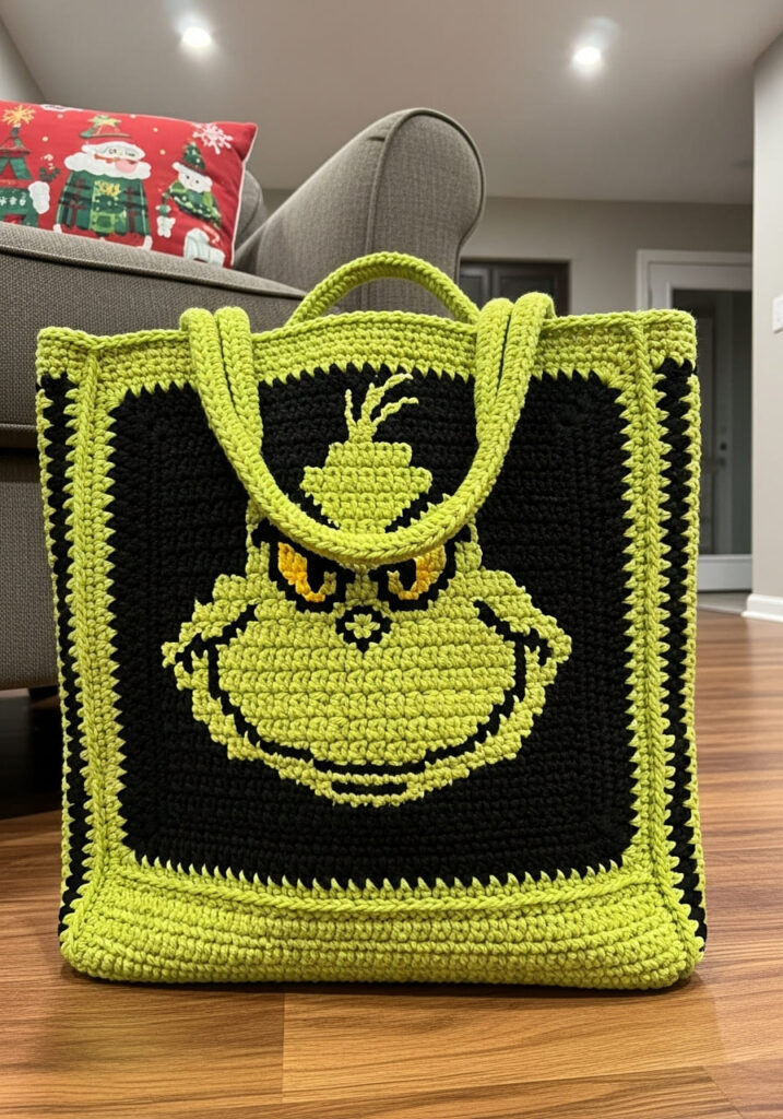 Crochet Grinch Tote Bag Ideas for Holiday Inspiration