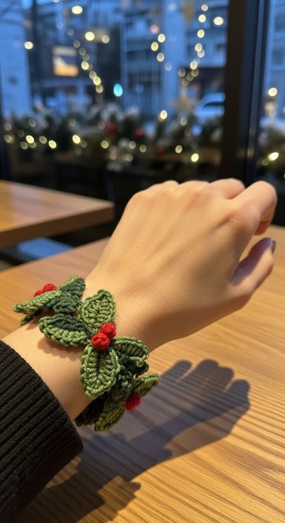Evergreen Garland Crochet Bracelet (2)