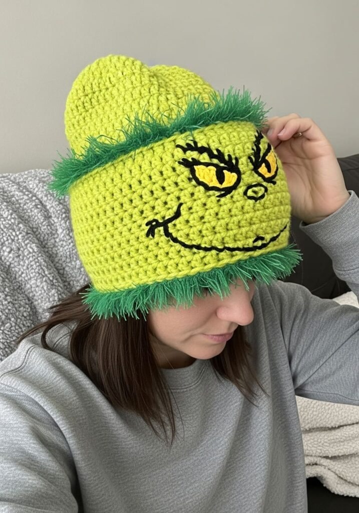 Festive Grinch Crochet Ear Warmer Inspiration