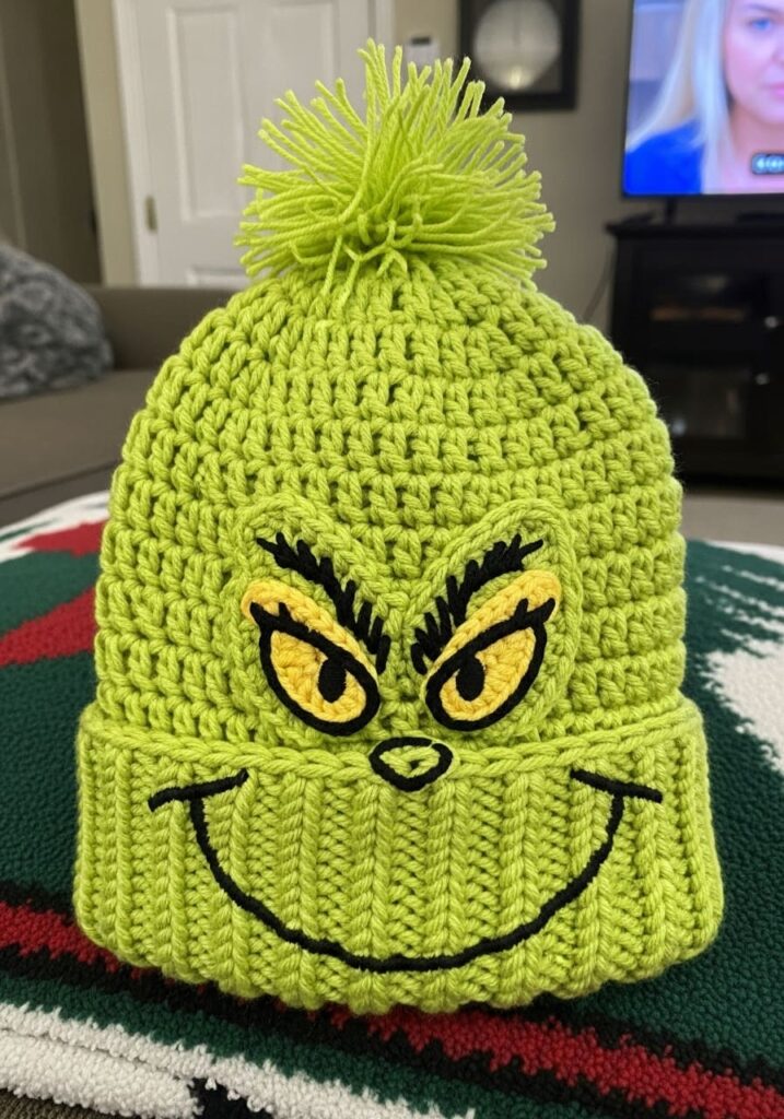 Grinch Crochet Beanie Ideas for Cute Winter Style