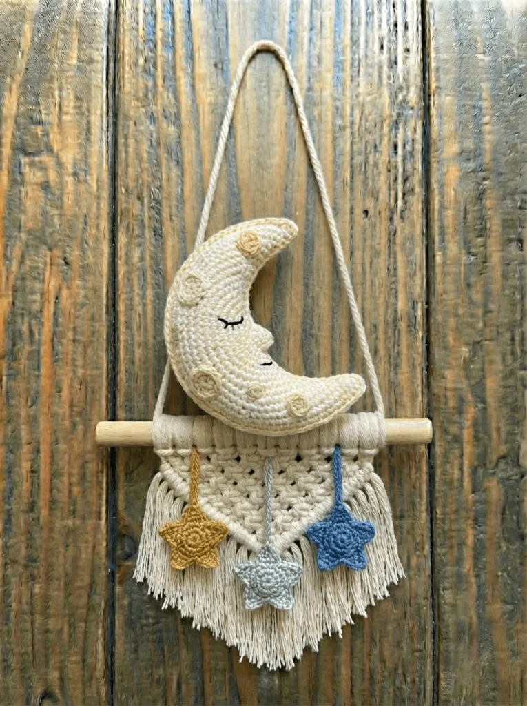 Crochet Moon & Stars HangingG-min