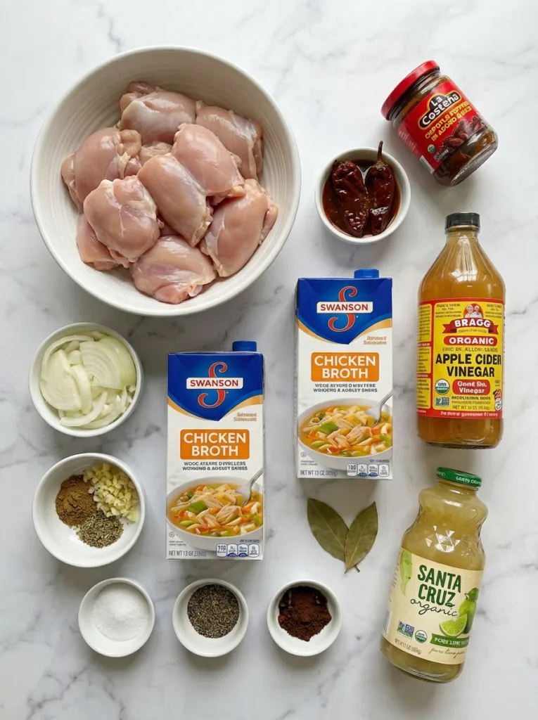 Key ingredients for this Chicken Barbacoa