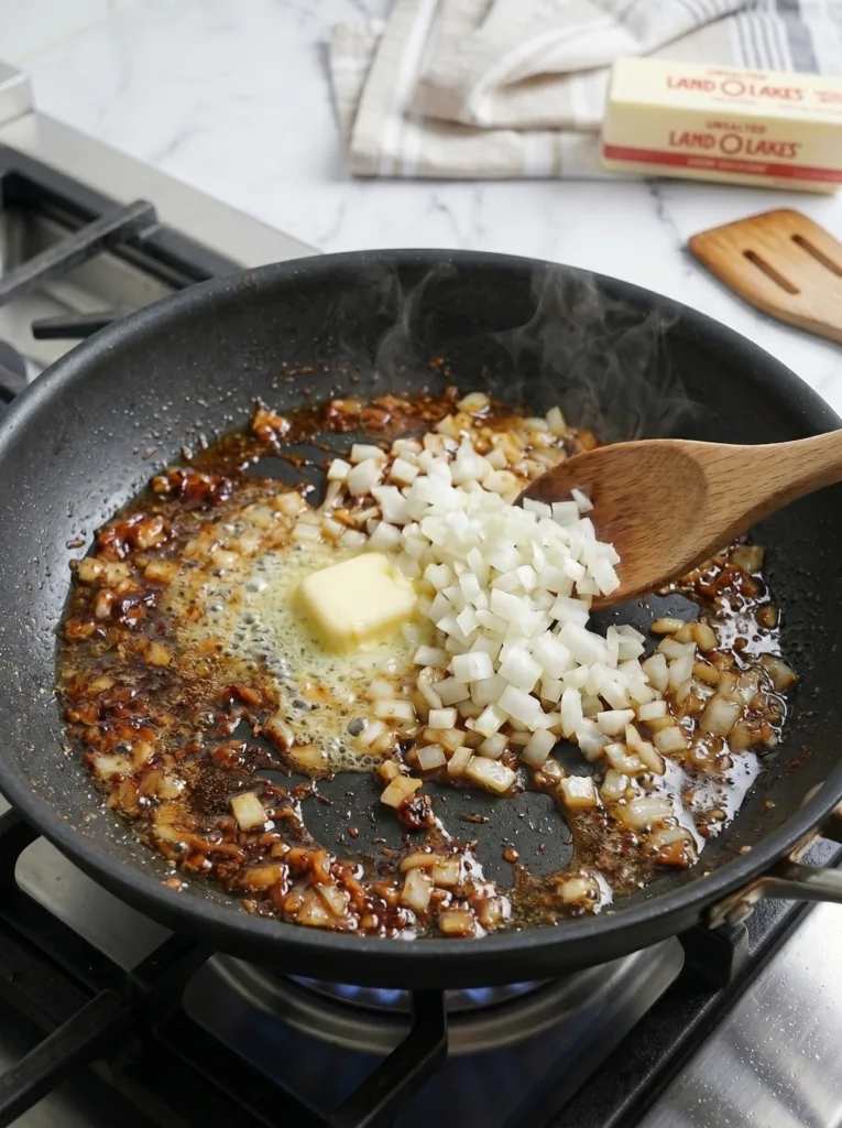 Creamy Cajun Chicken with Amazing Air Fryer Potatoes 17 Building creamy Cajun sauce in the same pan as chicken for maximum flavor