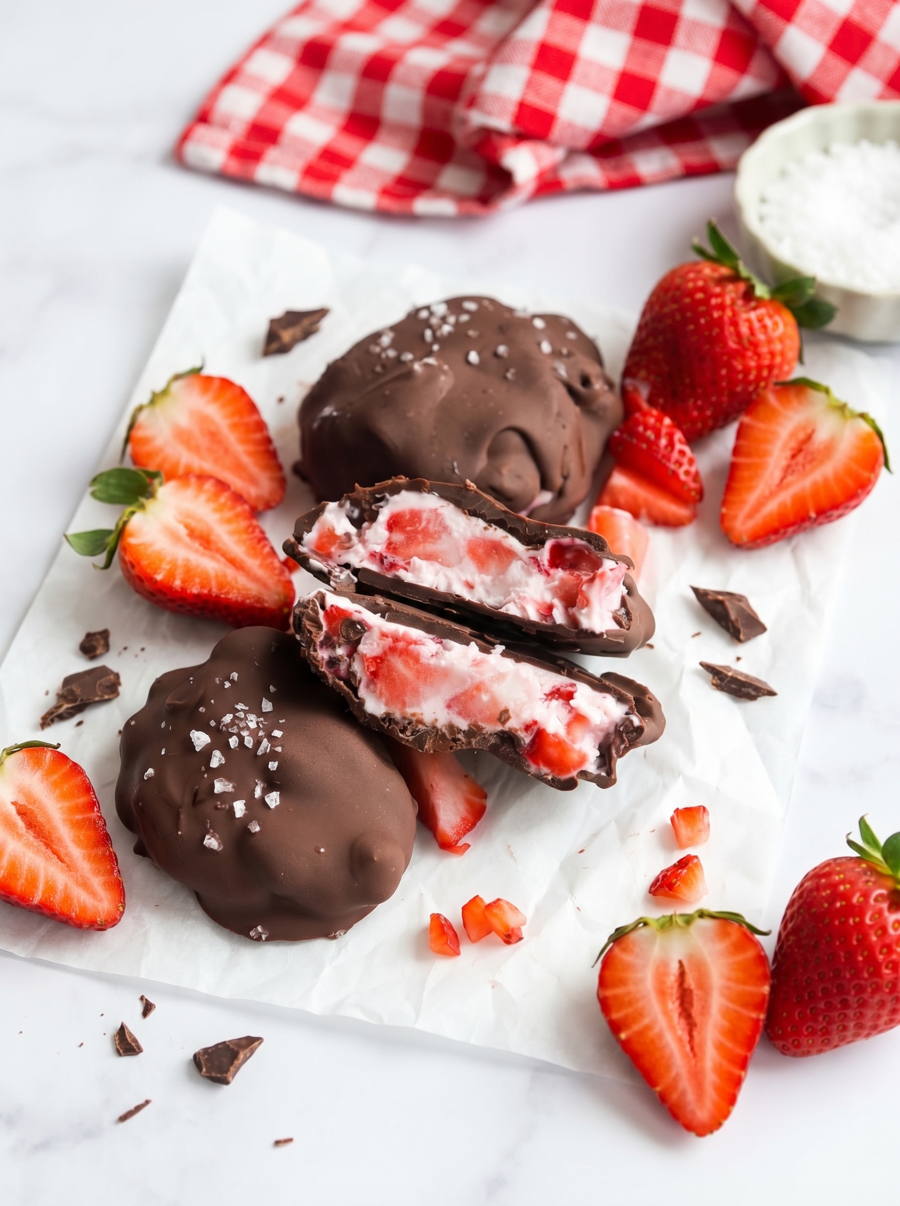Healthy Chocolate Strawberry Yogurt Clusters