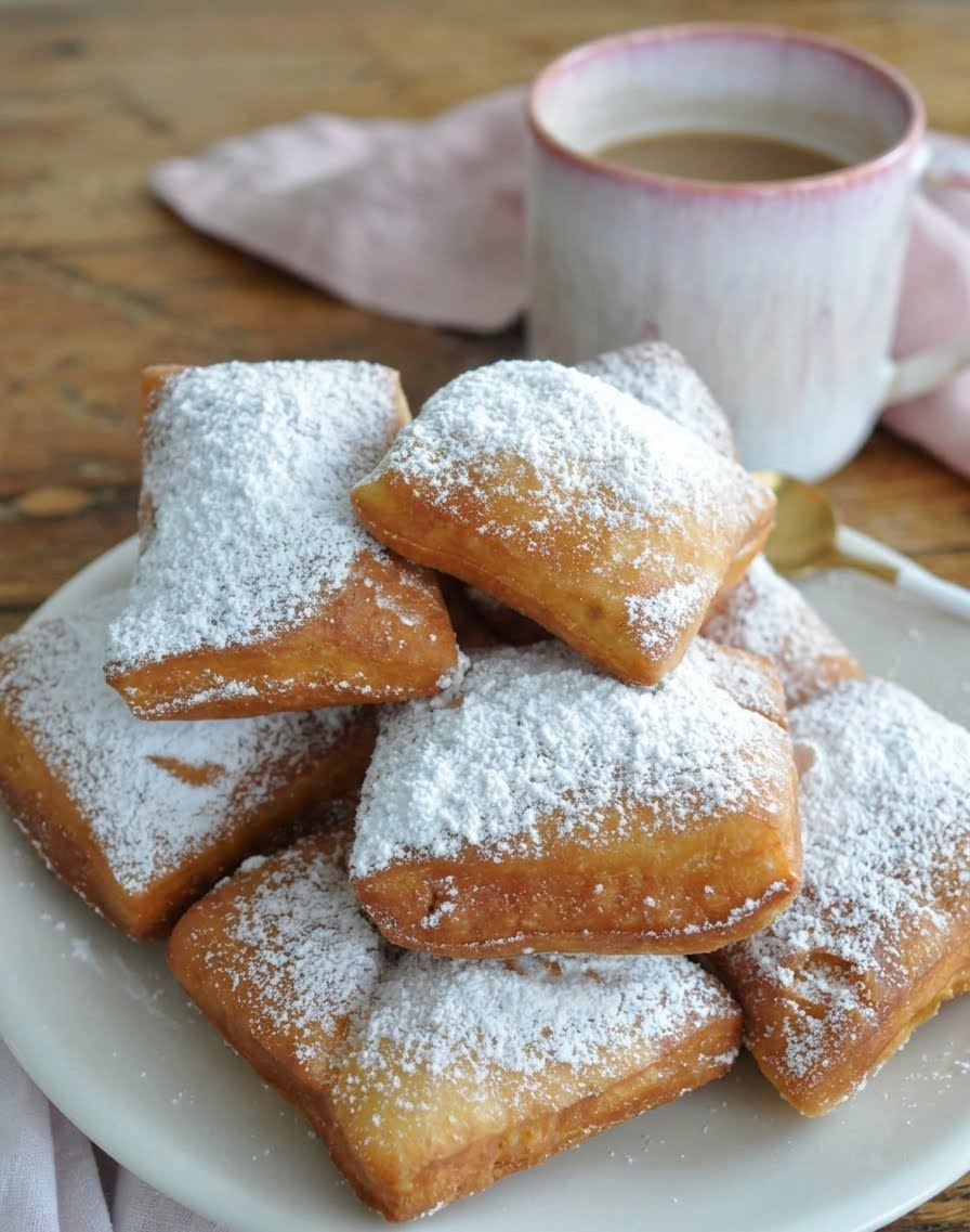 Amazing Homemade Beignets with Powdered Sugar