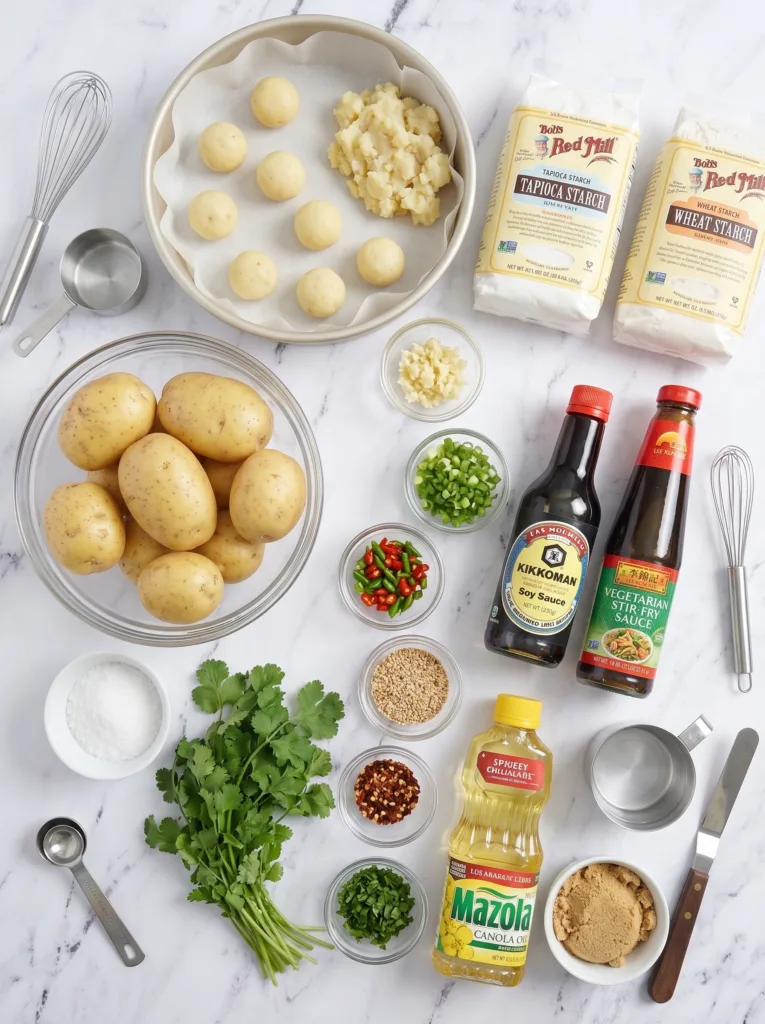Key ingredients for Chewy Potato Balls