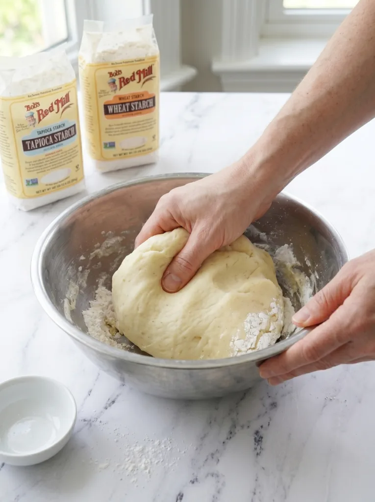 Kneading potato dough for chewy QQ texture