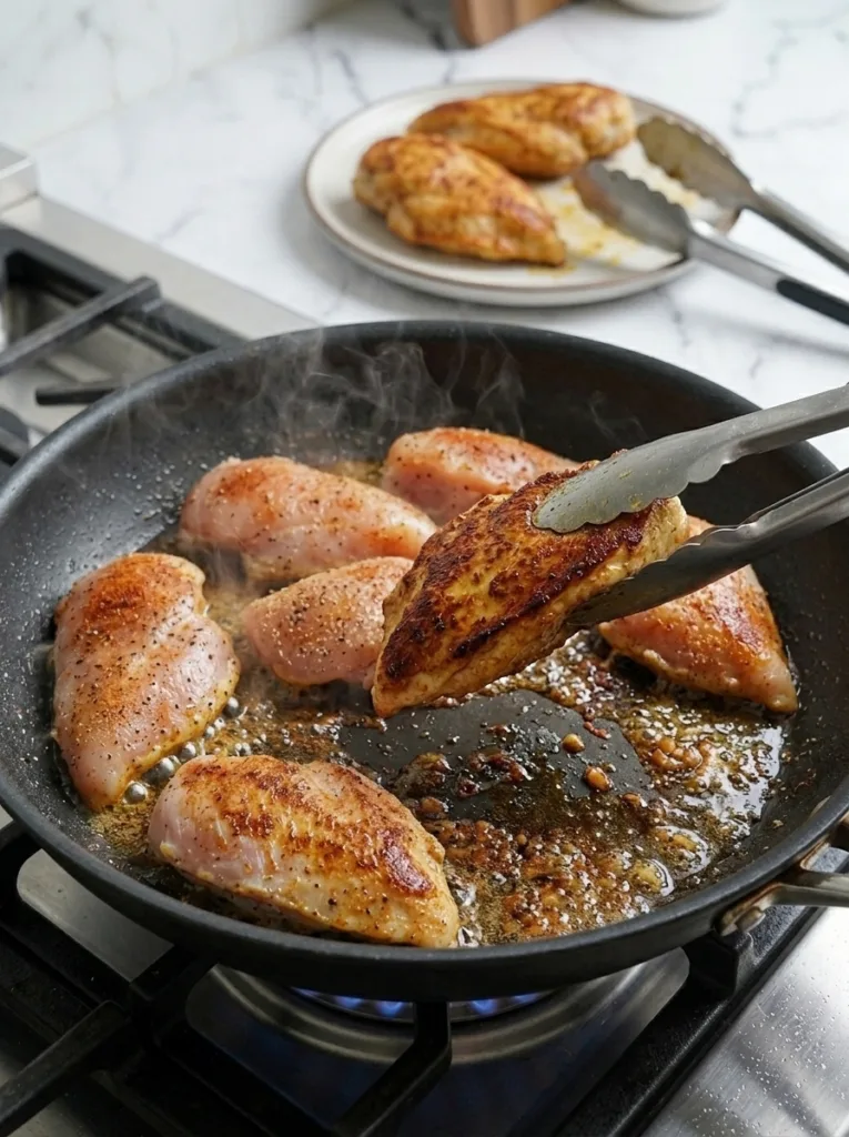 Creamy Cajun Chicken with Amazing Air Fryer Potatoes 16 Pan-frying Cajun seasoned chicken until golden and cooked through