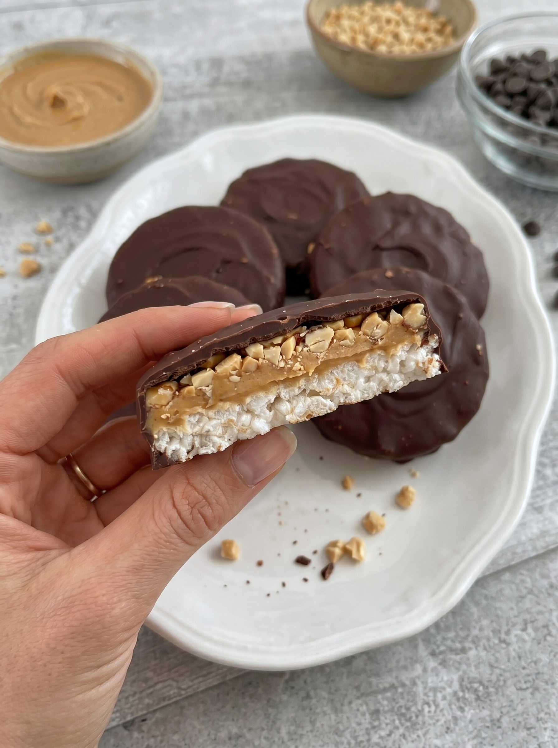 Triple Dip Peanut Butter Chocolate Rice Cakes