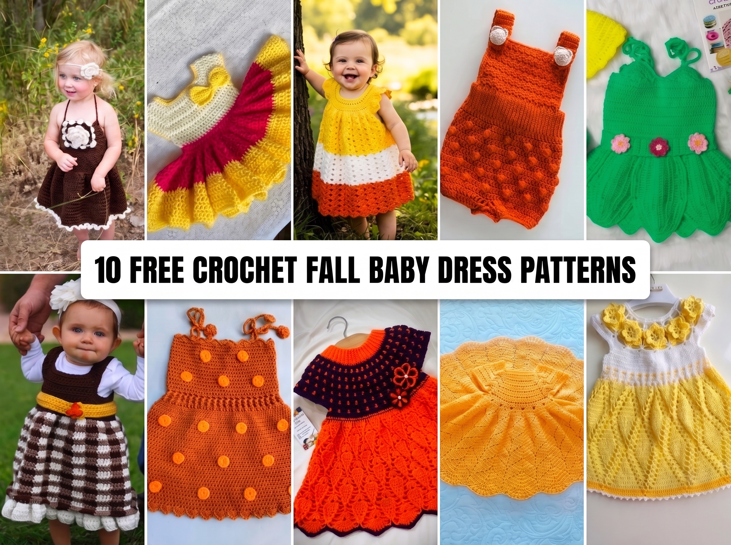10 Free Crochet Fall Baby Dress Patterns