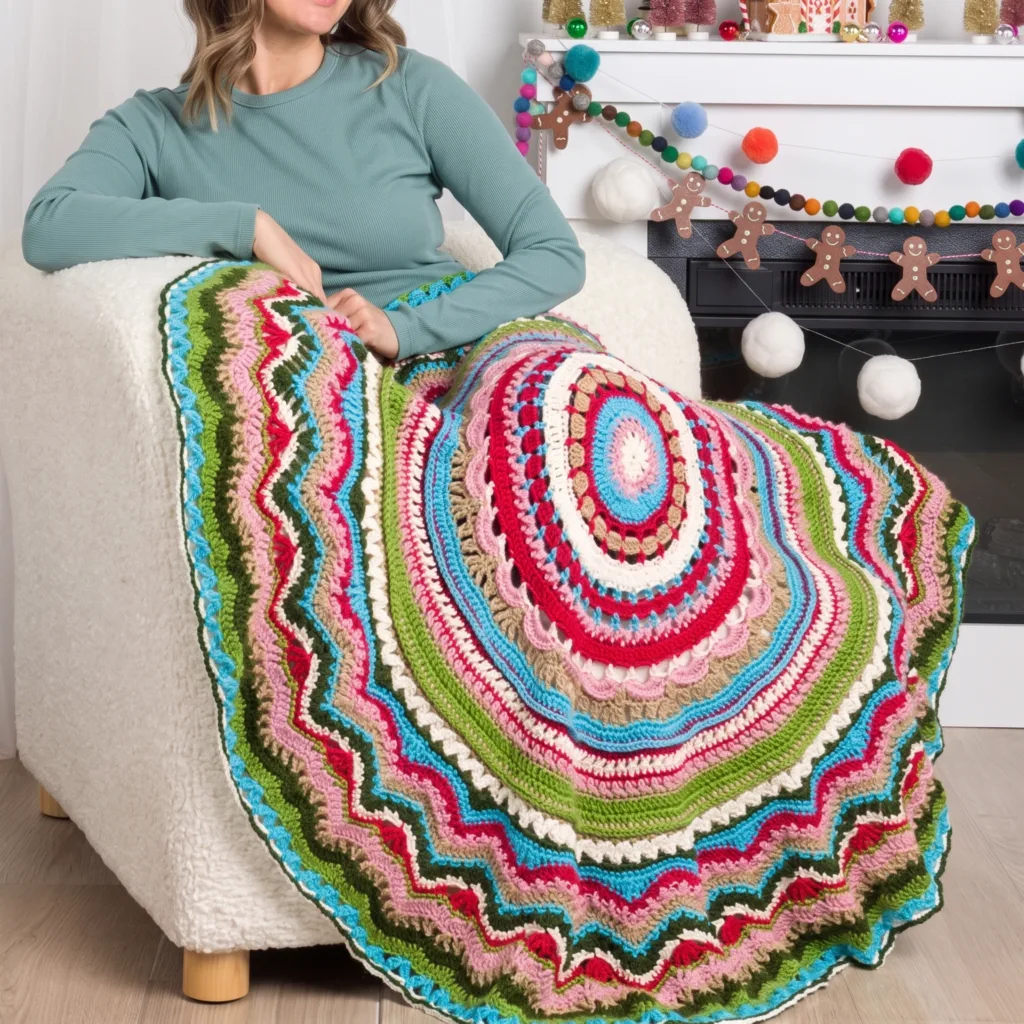 20 Free Crochet Christmas Blanket Patterns 9 Crochet Christmas cookies blanket pattern