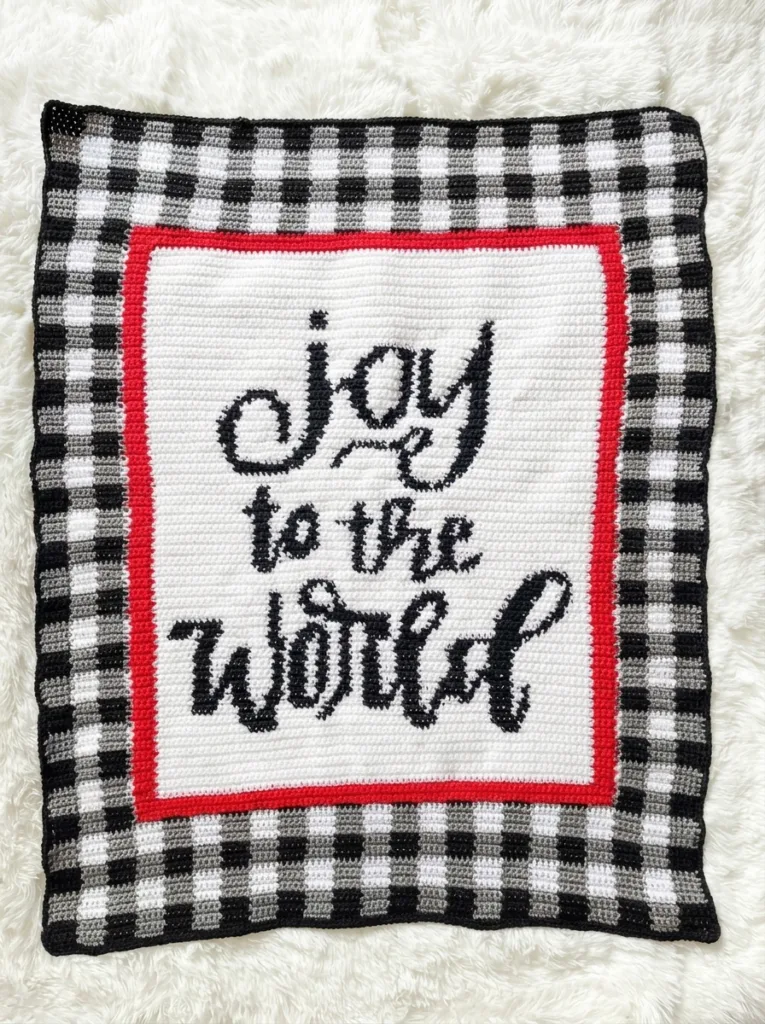 20 Free Crochet Christmas Blanket Patterns 10 Crochet Joy to the World tapestry Christmas blanket pattern
