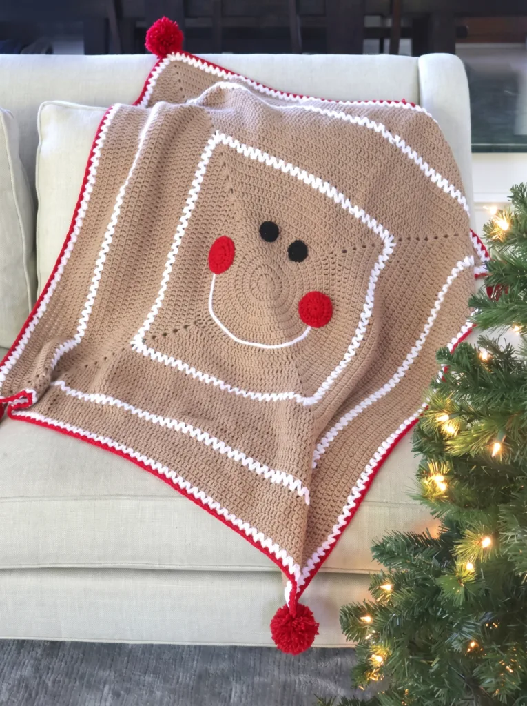 20 Free Crochet Christmas Blanket Patterns 3 Crochet gingerbread man Christmas blanket pattern