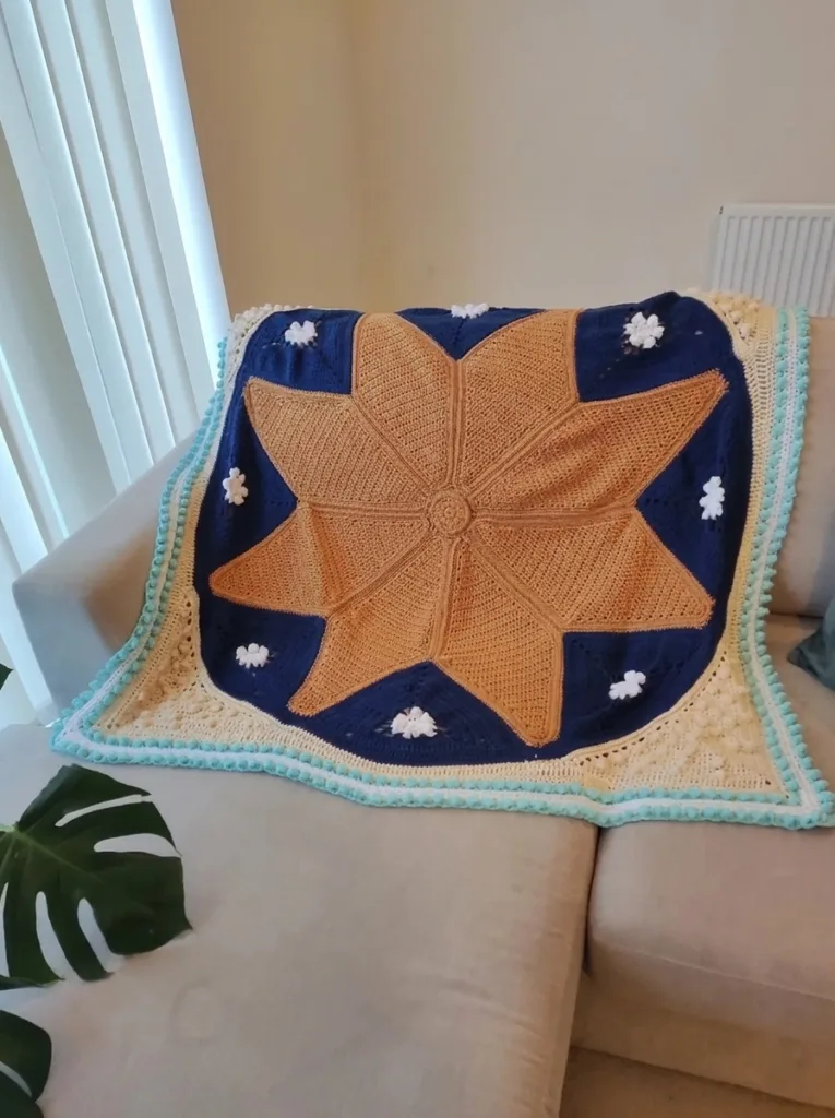 20 Free Crochet Christmas Blanket Patterns 19 Crochet poinsettia throw Christmas blanket pattern
